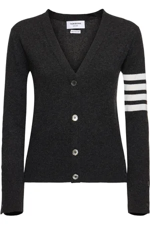 Thom Browne Intarsia Stripes Cashmere Knit Cardigan