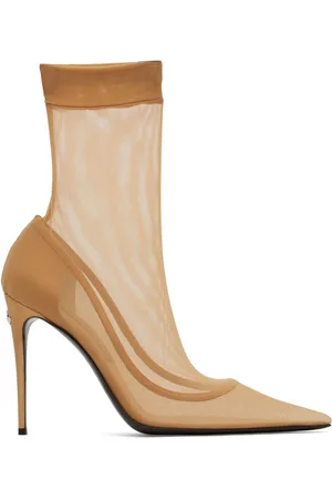 Dolce & Gabbana 105mm Lollo Stretch Tulle Ankle Boots