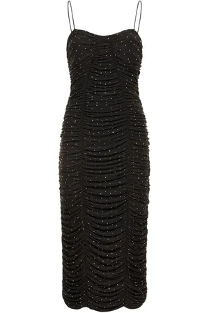 ROTATE Embellished Mesh Midi Dress