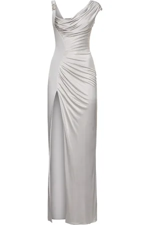 VERSACE Draped Viscose Liquid Jersey Gown