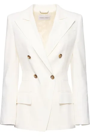 Alberta Ferretti Linen Blend Double Breast Blazer