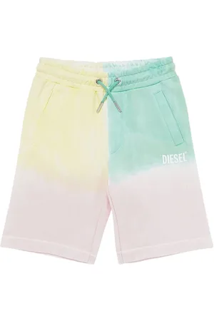Diesel Color Block Cotton Sweat Shorts