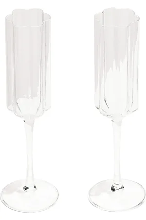 Fazeek Set Of 2 Clear Wave Flutes