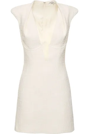 ALESSANDRO VIGILANTE Sleeveless Tweed V Neck Mini Dress