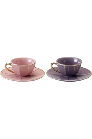 BITOSSI Set Of 4 Espresso Cups & Saucers
