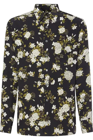Tom Ford Hendrix Floral Silk Crepe De Chine Shirt