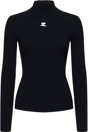 Courrèges Knit Viscose Blend Logo Jumper