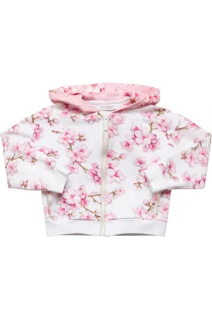 MONNALISA Printed Cotton Blend Zip Hoodie