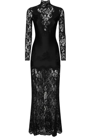 Paco rabanne Turtleneck Lace Long Dress