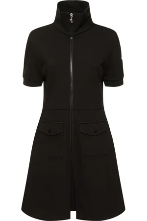 Moncler Cotton Blend Piquet Zip-up Dress