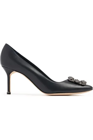 Manolo Blahnik 70mm Hangisi Leather Pumps