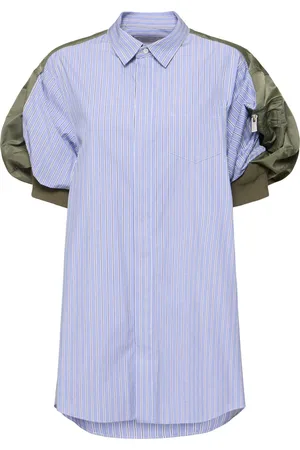 SACAI Cotton Poplin & Nylon Twill Mini Dress