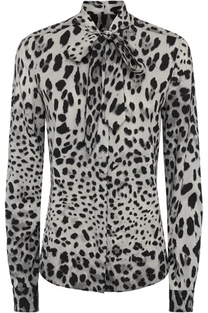 Dolce & Gabbana Leo Print Stretch Silk Charmeuse Shirt