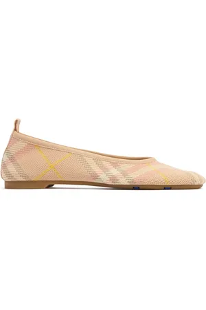 Burberry 5mm Lf Knit Baby Check Textile Flats