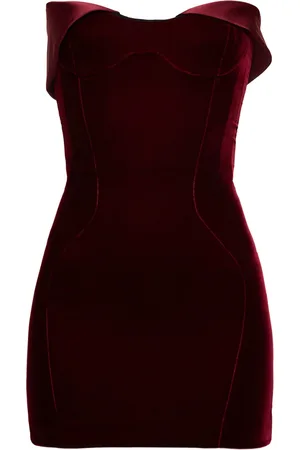 MUGLER Lounge Velvet & Satin Mini Dress