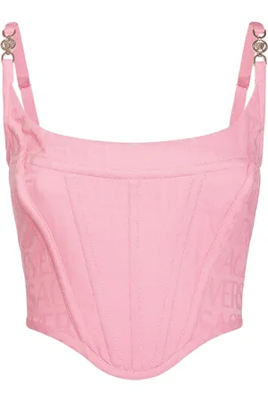 VERSACE Logo Jacquard Wool Corset Top