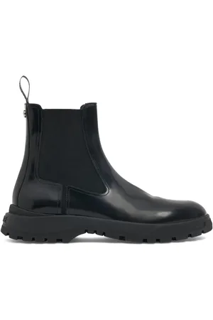 VERSACE Leather Chelsea Boots