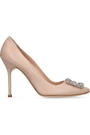 Manolo Blahnik 105mm Hangisi Leather Pumps