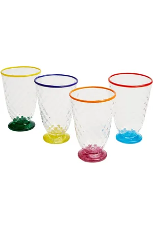 La DoubleJ Set Of 4 Murano Quilted Glasses