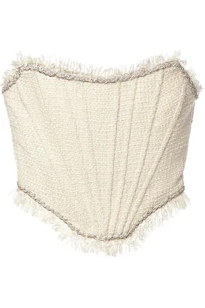 GIUSEPPE DI MORABITO Strapless Bouclé Bustier Top