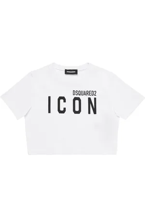 Dsquared2 Logo Print Cropped Jersey T-shirt