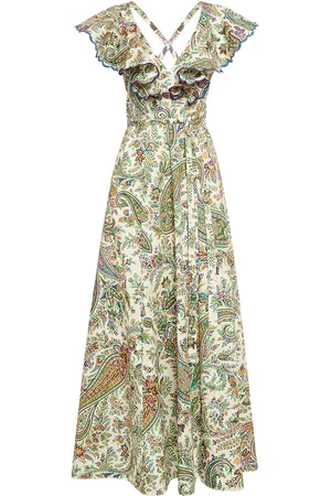 Etro Printed Cotton Crisscross Midi Dress