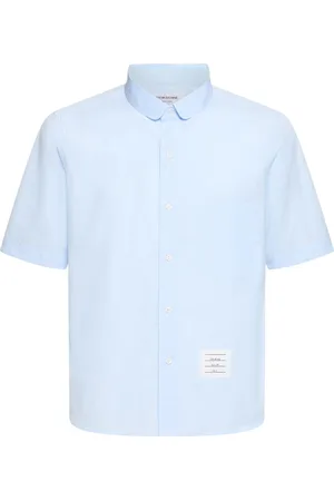 Thom Browne Straight Fit Round Collar Cotton Shirt