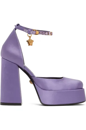 VERSACE 110mm Platform Satin & Viscose Pumps