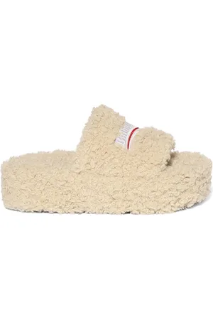 Balenciaga 10mm Furry Faux Shearling Sandals