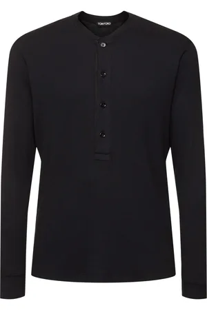 Tom Ford Cotton & Modal Ribbed Henley T-shirt