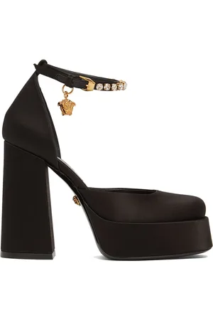 VERSACE 110mm Platform Satin & Viscose Pumps