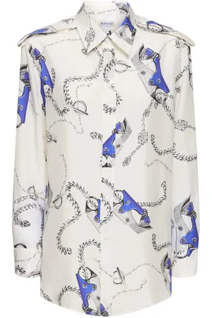 Burberry Sequined Printed Silk Shirt