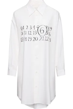 Maison Margiela Logo Cotton Poplin Mini Dress