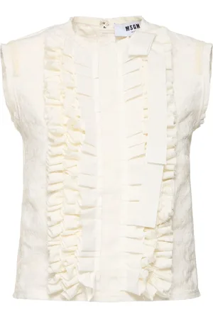Msgm Ruffled Jacquard Top