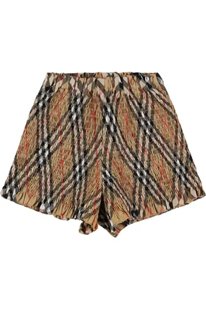 Burberry Check Print Cotton Poplin Shorts