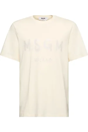 Msgm Logo Print Cotton Jersey T-shirt