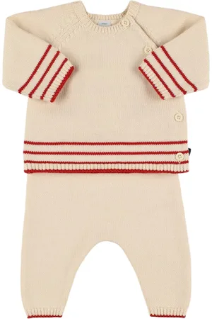 Petit Bateau Printed Cotton Knit Sweater & Pants