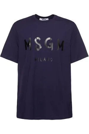 Msgm Logo Print Cotton Jersey T-shirt