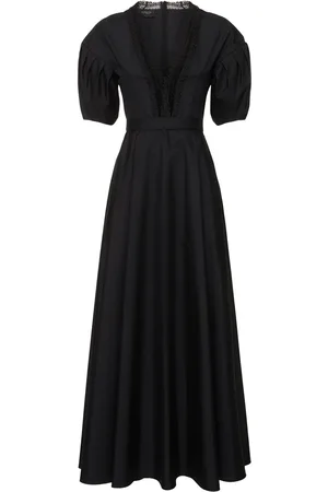 Giambattista Valli Puff-sleeve Poplin Long Dress