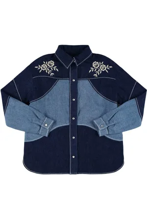 The New Society Embroidered Cotton Denim Shirt