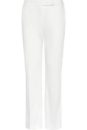 Max Mara Okra Cotton Blend Satin Straight Pants