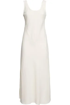 Brunello Cucinelli Fluid Linen Blend Twill Long Dress