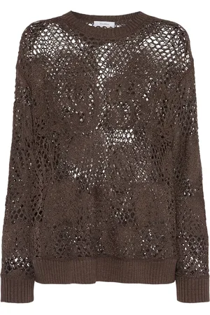 Max Mara Farea Cotton Blend Mesh Knit Sweater
