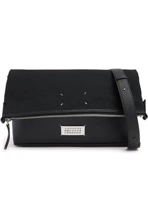 Maison Margiela Grained Leather & Canvas Crossbody Bag