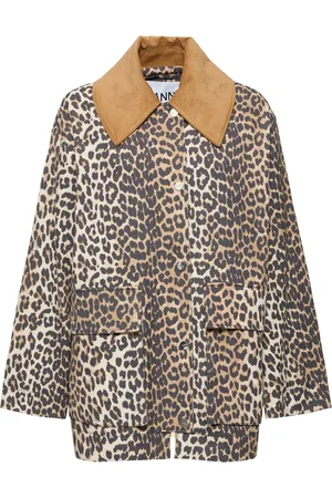Ganni Printed Canvas Midi Jacket