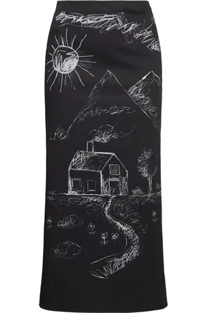 Moschino Stretch Cotton Midi Skirt
