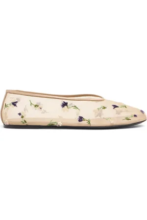 Khaite 5mm Marcy Embroidered Mesh Ballerinas
