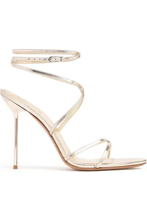 PARIS TEXAS 105mm Liz Mirror Leather Lace Up Sandals