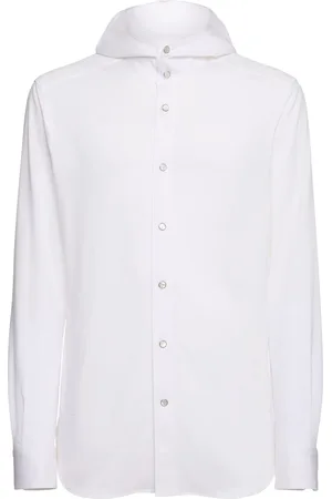 Kiton Hooded Cotton Denim Shirt