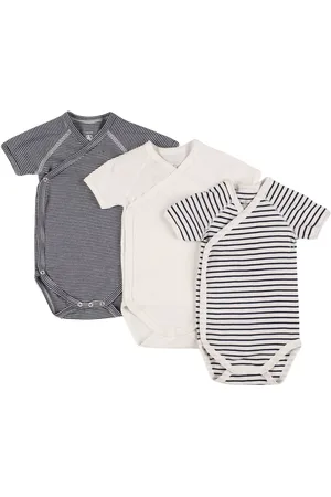 Petit Bateau Set Of 3 Cotton Jersey Bodysuits